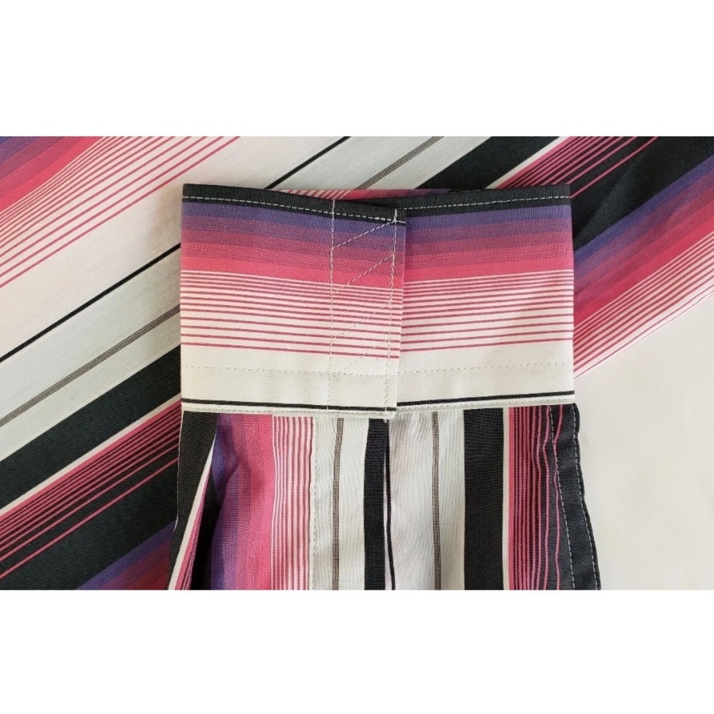 DKNY JEANS Men's XL Bold Stripe Button Down Shirt - Pink, Black, Purple - Picture 2 of 12